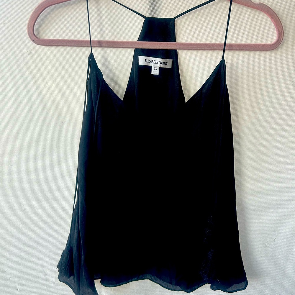 ELIZABETH AND JAMES Black top size XS 100% Silk